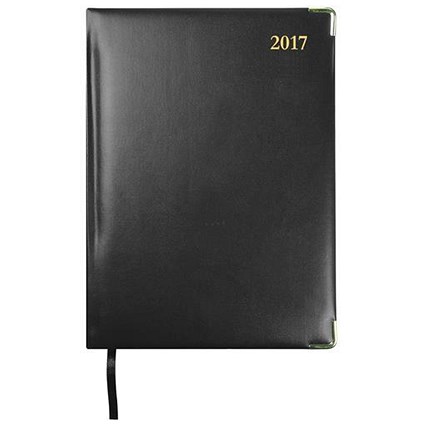 Collins 2017 Classic Manager Diary / Day to a Page / 260mm x 190mm / Black