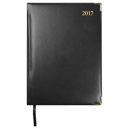 Collins 2017 Classic Manager Diary / Week to View / 260mm x 190mm / Black