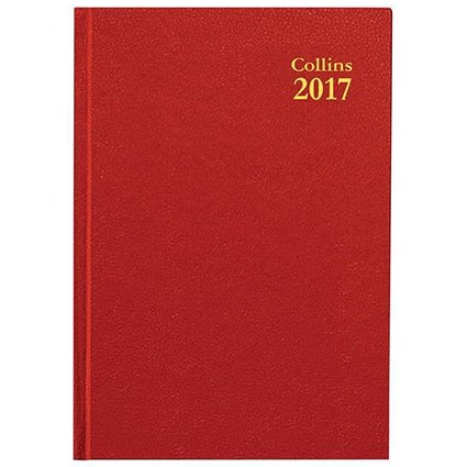 Collins 2017 Diary / Day To a Page/ A5 / Red
