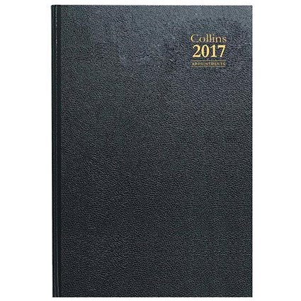 Collins 2017 Appointment Diary / Week To View / A4 / Black