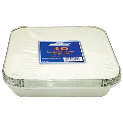 Caterpack Foil Food Containers with Lids / W230xD230mm / Pack of 10