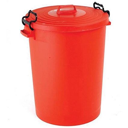 Dustbin with Clip Lid / 110 Litre / Red