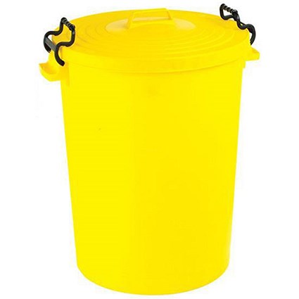 Dustbin with Clip Lid / 110 Litre / Yellow