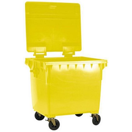 Four-Wheeled Bin / 770 Litre / 55kg / W1350xD770xH1360mm / Yellow