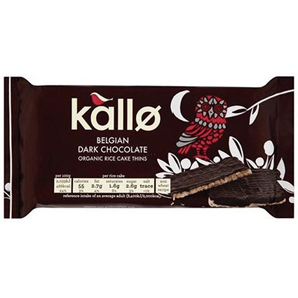 Kallo Gluten-free Rice Cake Thins, Organic Dark Chocolate, 90g