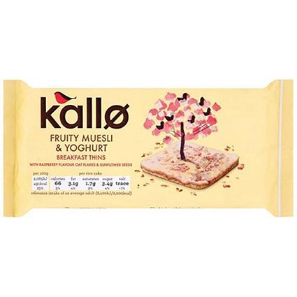 Kallo Gluten-free Rice Cake Thins / Muesli and Yoghurt / 90g
