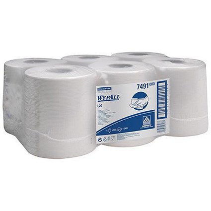 Wypall L20 Wipers / Centrefeed Roll / White / 6 Rolls