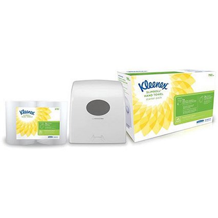 Kleenex Slimroll Starter Pack with Dispenser & 2 Hand Towel Rolls