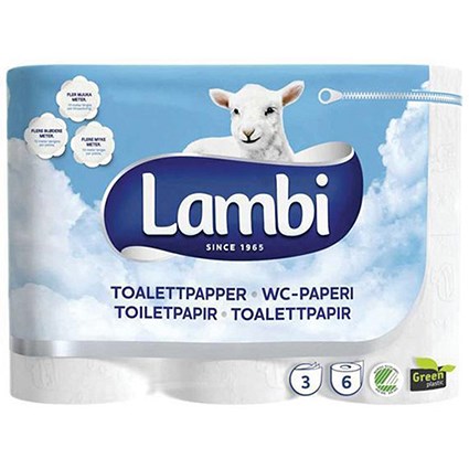 Lambi Luxury Toilet Rolls / 3-Ply / White / 24 Rolls