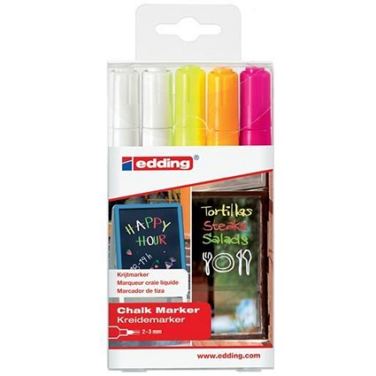 Edding Chalk Markers / Water-based Broad / Pack of 5