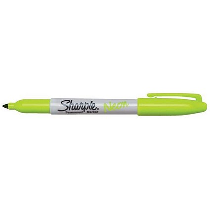 Sharpie Neon Permanent Markers / Green / Pack of 12
