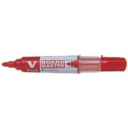 Pilot V Board Master Whiteboard Markers / Red / Pack of 10