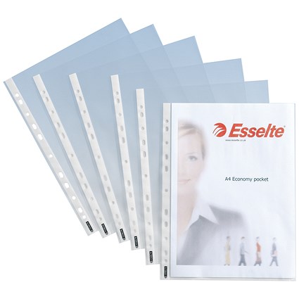 Esselte A4 Economy Plastic Pockets - Pack of 100