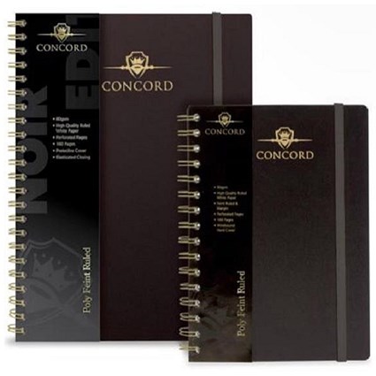 Concord Polypropylene Wirobound Notebook / A5 / Pack of 3