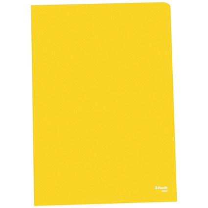Esselte Cut Flush Folders, A4, Yellow, Pack of 100