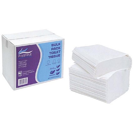 Pristine Bulk Toilet Tissue / 2-Ply / White / 36 Rolls of 242 Sheets