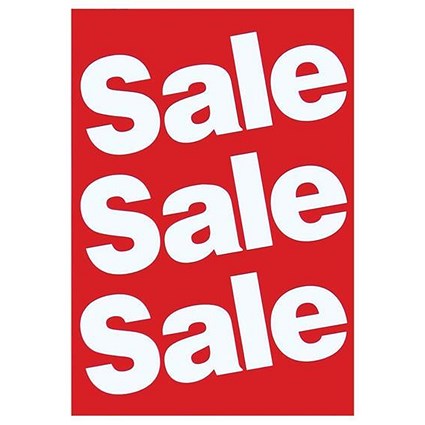 Sales Poster with "Sale" Text / A1 / White on Red