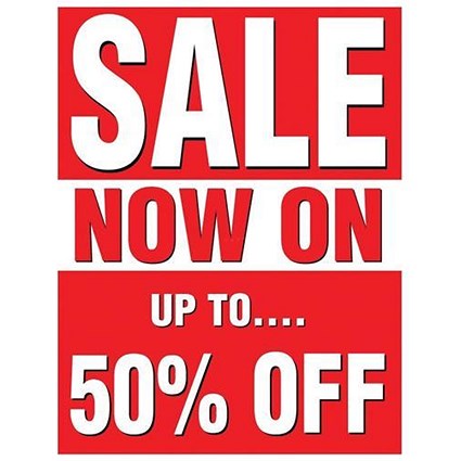 Sales Poster with "50 Percent Off" Text / A1 / White on Red