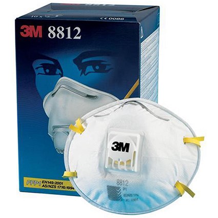 3M Valved Respirator / FFP1 Classification / White with Yellow Straps / Pack of 10