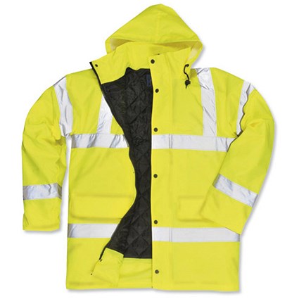 High Visibility Coat with Waterproof Coating / Large / Yellow