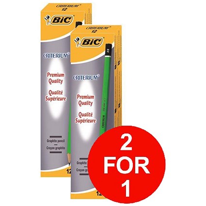 Bic Criterium HB Pencil / Graphite / Pack of 12 / Buy One Get One FREE