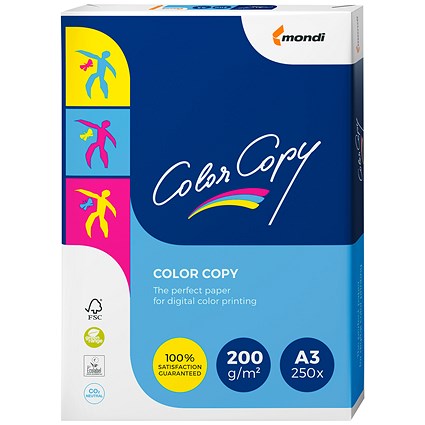 Color Copy A3 Paper, White, 200gsm, Ream (250 Sheets)