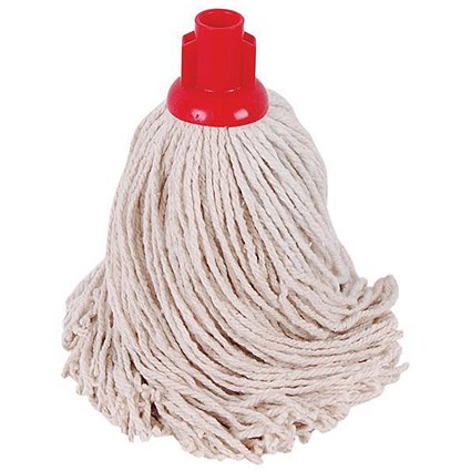 Robert Scott & Sons Smooth Surface Mop Head, Socket, PY Yarn, 16oz, Red, Pack of 10