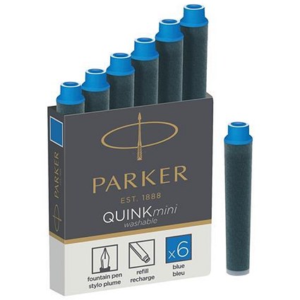 Parker Quink Cartridges Ink Refills, Blue Ink, 30 Boxes of 6