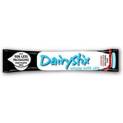 Dairystix UHT Whole Milk Longlife Sticks / 12ml / Pack of 120