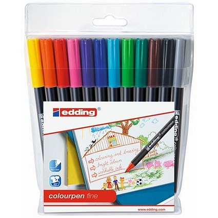 Edding Colouring Pens / Fine / Washable / Assorted / Pack of 12