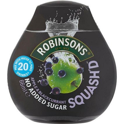 Robinsons Squash'd Apple & Blackcurrant No Added Sugar - 6 x 66ml