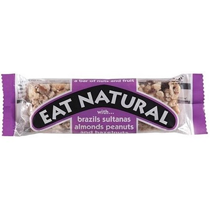 Eat Natural Bar, Brazil Nut, Sultana, Almond, Peanuts and Hazelnuts, Pack of 12 (50g)