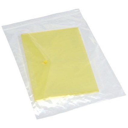 Grip Seal Polythene Bags / 40 Micron / 375x500mm / Clear / Pack of 1000