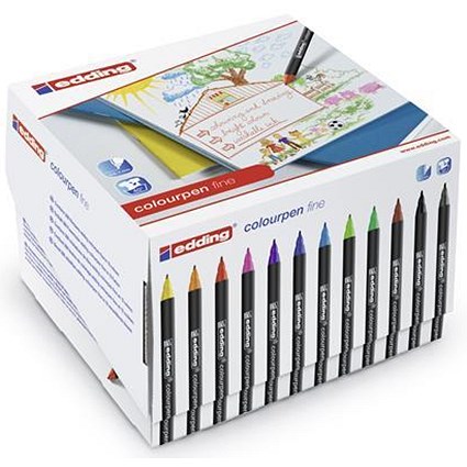 Edding Colouring Pens / Fine / Washable / Assorted / Box of 288