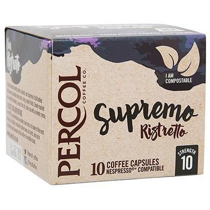 Percol Supremo Ristretto Espresso Capsules - Pack of 10