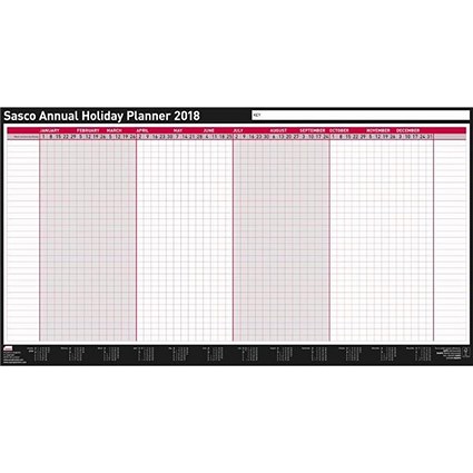 Sasco 2018 Annual Holiday Planner / Unmounted / 750x410mm