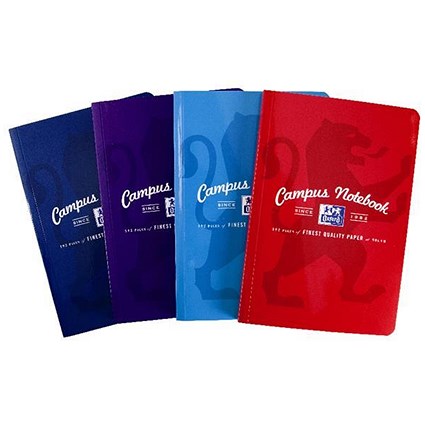 Oxford Campus Notebook, B5, Soft Cover, Casebound, Assorted, Pack of 5