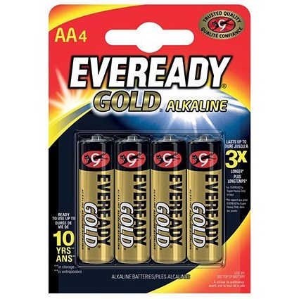 Eveready Gold Alkaline Batteries AA/LR6 [Pack 4]