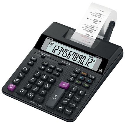 Casio Desktop Printing Calculator, 12 Digit, 2 Colour Printing, Black
