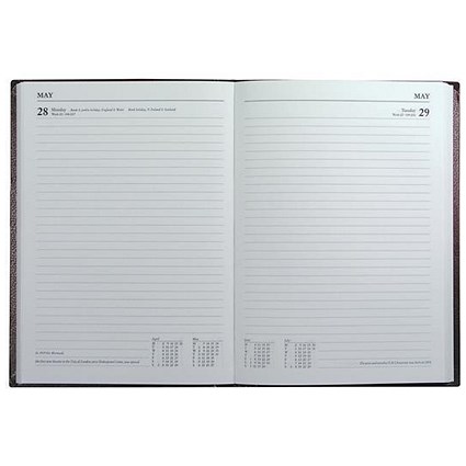 Collins 2018 Royal Diary / Day to a Page / A5 / Black