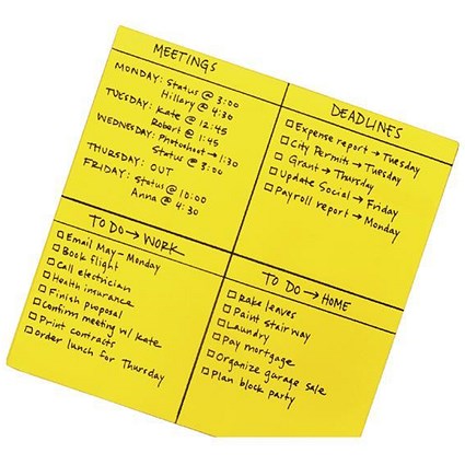 Post-it Super Sticky Big Notes, Self-adhesive, 280x280mm, Yellow, 30 Sheets