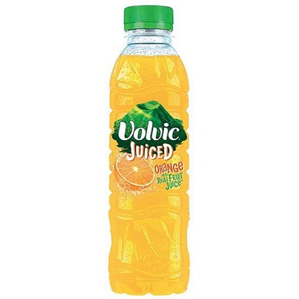 Volvic Juiced Orange Mineral Water - 12 x 500ml Plastic Bottles