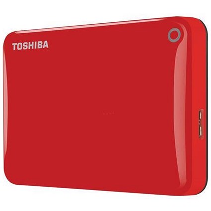 Toshiba Canvio Connect II Hard Drive / USB 3.0 and 2.0 / 500GB / Red