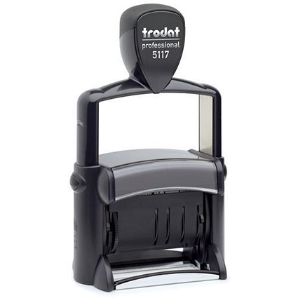 Trodat Professional 5117 Self-inking Dial-A-Phrase Dater Stamp - Black