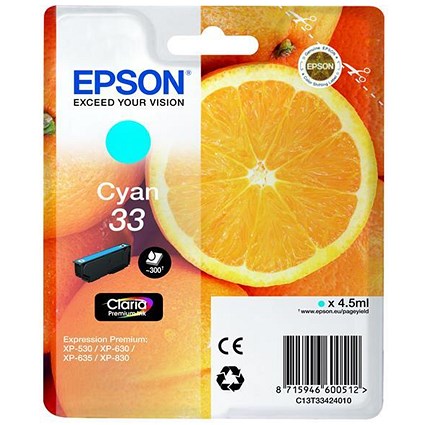 Epson T33 Cyan Inkjet Cartridge