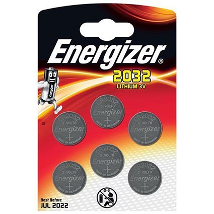 Energizer Lithium Battery CR2032 3V [Pack 6]