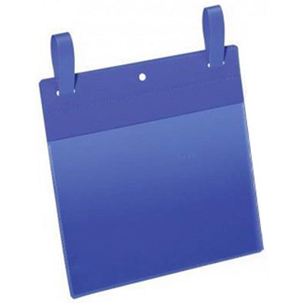 Durable Pockets, Fastening Strips, A5, Landscape, Blue, Pack of 50