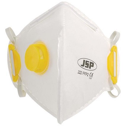 JSP Disposable Valved Mask, Fold-flat, FFP2 Class 2, Pack of 10