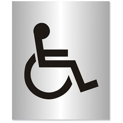 Stewart Superior Disabled Logo Sign Brushed Aluminium Acrylic W115xH150mm Self-adhesive