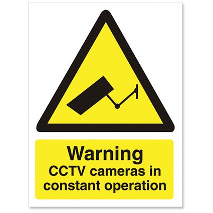 Stewart Superior Caution CCTV Cameras in Operation Sign W150xH200mm Self-adhesive Vinyl
